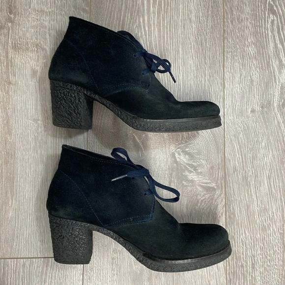 Echi Di Moda Made In Italy Black Suede Heeled Ankle Boots EU 37 (US 6.5) - Picture 8 of 16